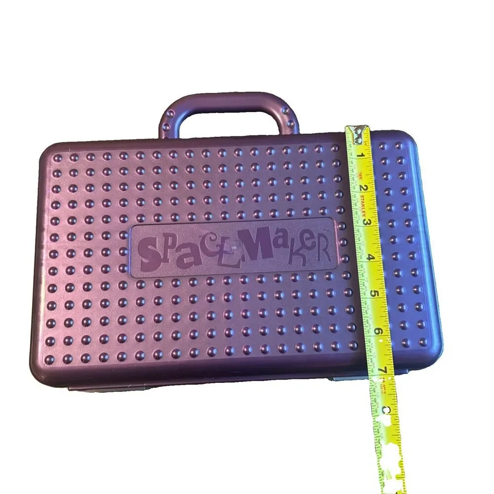 VTG SpaceMaker Large Pencil Box 90s Handle Plastic Art Crafts Storage Purple
